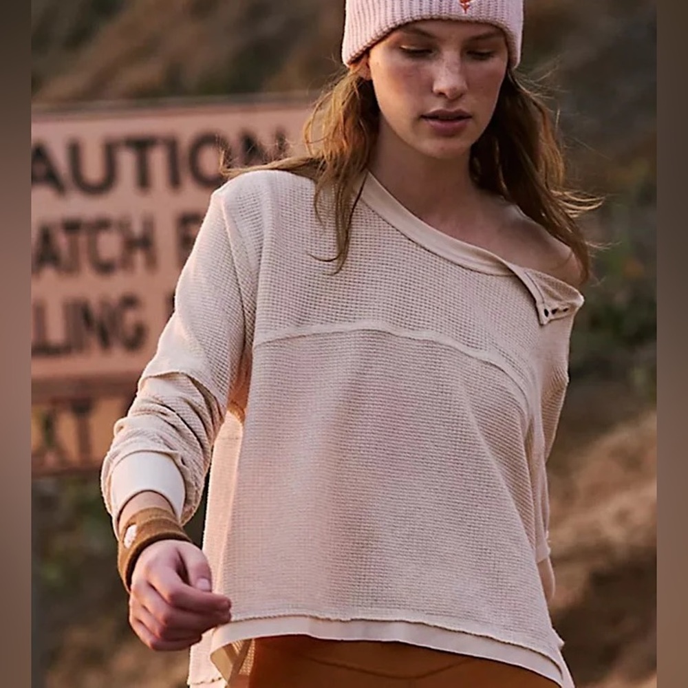 NEW Free People Movement Dream Work Layer Knitted Tee